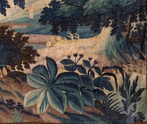 Chiesa parrocchiale (Sint-Walburgakerk). Arazzo fiammingo "Verdure". Oudenaarde. Fine XVII-inizio XVIII secolo. Proprietà della chiesa Sint-Walburgakerk Oudenaarde.