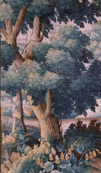 Chiesa parrocchiale (Sint-Walburgakerk). Arazzo fiammingo "Verdure". Oudenaarde. Fine XVII-inizio XVIII secolo. Proprietà della chiesa Sint-Walburgakerk Oudenaarde.