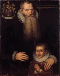 Ritratto di Carlo di Condé (1535-1602) e suo figlio Giovanni nel 1592 Scuola fiamminga del XVII secolo. Versailles, Museo dei castelli di Versailles e Trianon