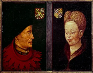 Ritratto di Giovanni Senza Paura, Duca di Borgogna e Margherita di Baviera, Duchessa di Borgogna