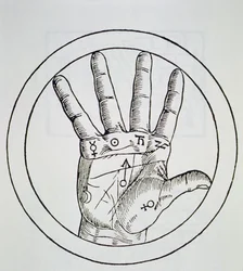 Posizione dei Pianeti sulla Mano Destra, copia di un