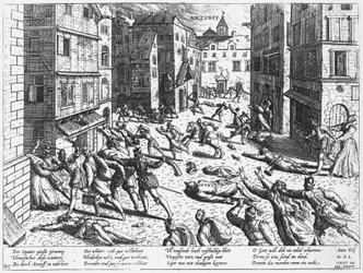 Scene della furia spagnola ad Anversa, 1576