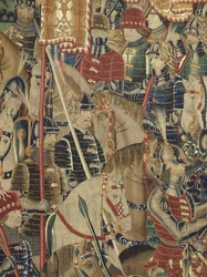 Arazzo che mostra le conquiste del re Alfonso V del Portogallo (Conquistas de Alfonso V de Portugal), Tournai (dettaglio)