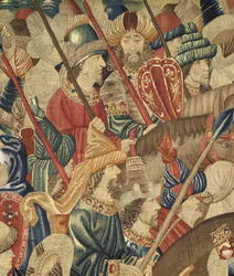 Arazzo che mostra le conquiste del re Alfonso V del Portogallo, Tournai (dettaglio)