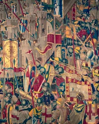 Arazzo che mostra le conquiste del re Alfonso V del Portogallo, Tournai (dettaglio)