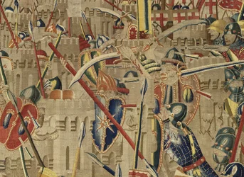 Arazzo che mostra le Conquiste del re Alfonso V del Portogallo (Conquistas de Alfonso V de Portugal), Tournai (dettaglio)