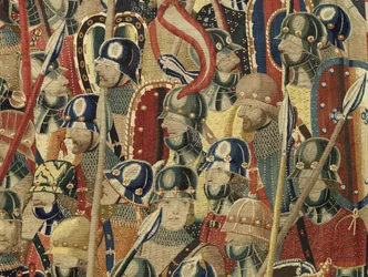 Arazzo che mostra le conquiste del re Alfonso V del Portogallo, Tournai (dettaglio)