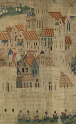 Arazzo che mostra le conquiste del re Alfonso V del Portogallo, Tournai (dettaglio)