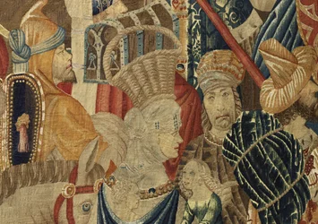Arazzo che mostra le conquiste del re Alfonso V del Portogallo, Tournai (dettaglio)