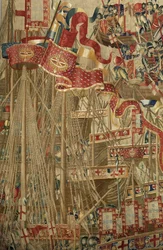 Arazzo che mostra le Conquiste del re Alfonso V del Portogallo (Conquistas de Alfonso V de Portugal), Tournai (dettaglio)