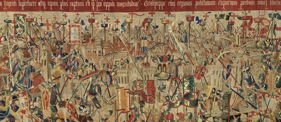 Arazzo che mostra le Conquiste del re Alfonso V del Portogallo (Conquistas de Alfonso V de Portugal), Tournai (dettaglio)