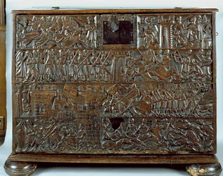 Il baule di Courtrai che raffigura scene della Battaglia degli Speroni d