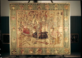 Il Torneo, arazzo verticale del laboratorio di Bruxelles, c.1497