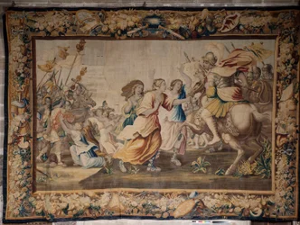 La cattedrale di Santa María de Sigüenza. Collezione della cattedrale. Arazzo fiammingo. La storia di Roma (?). Firmato: “BB D EGGERMANS. Ian Le Clerc, D Eggermans”. Bruxelles. Inizio XVII secolo