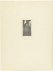 Donna seminuda con bastone chinata su un grande libro. Piccola strega. Partenza per il sabba. La prova (titolo della serie)