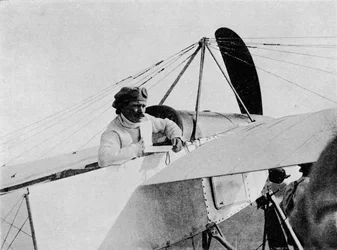 Circuito della gara aerea della Gran Bretagna: Jules Vedrines al controllo di Shoreham, Sussex, 1911