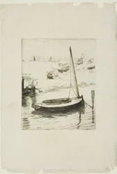 La barca a vela abbassata