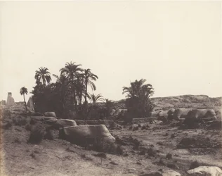 Karnak Tebe, Avenue de Sphinx - Vue Générale Prise du Point G, 1851-52, stampato 1853-54