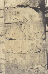 Karnak Tebe, Palazzo - Sala Ipostila - Colonnato Centrale - Decor...