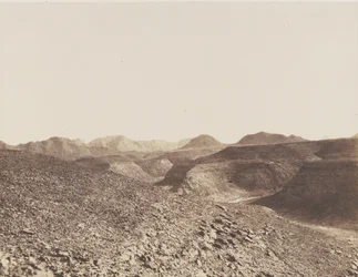 Nubia, dintorni di Ibrim, catena araba - Vista di un burrone, 1851-52