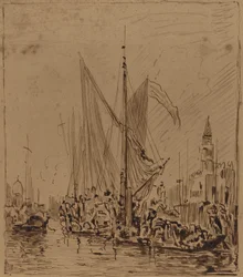 Barche e gondole davanti a Piazza San Marco
