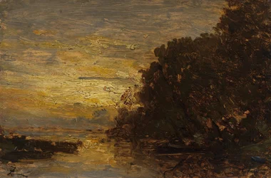 La Senna a Billancourt, tramonto, seconda metà del XIX secolo