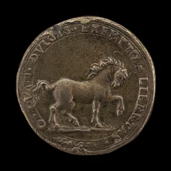 Cavallo che scalcia la terra, c.1545 (fusione in argento non sterling) (retro di 6240388)