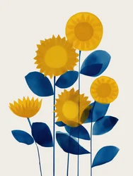 Girasoli blu e gialli