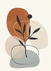 Astratto botanico dai toni terrosi