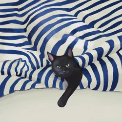 Gatto nero che fa capolino
