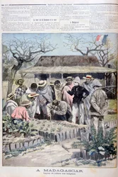 Lezione agricola per gli indigeni del Madagascar, 1897