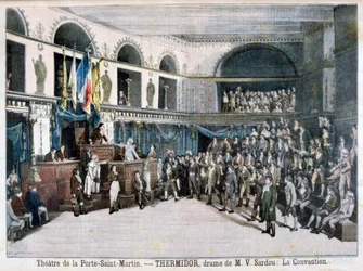 La Convenzione, scena da Thermidor, al Théâtre de la Porte Saint-Martin, Parigi, 1896