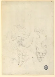 Disegno, Teti e Cupido a cavallo di un pesce, 1820 ca.