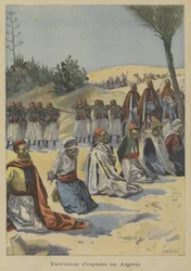 Truppe coloniali francesi che eseguono spie in Algeria