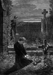 Illustrazione per il romanzo "Les Misérables" di Victor Hugo (3ª parte: Marius), incisione di Meaulle: Marius
