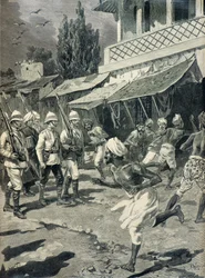 Insurrezione nella città di Bombay nel 1898 (Incisione)