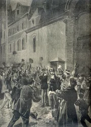 Il maggiore Esterhazy acclamato dalla folla che festeggia la sua assoluzione