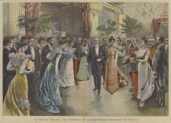 Il presidente Loubet di Francia a un ballo al Palazzo dell