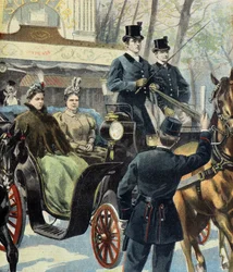La reggente olandese Emma de Waldeck Pyrmont e la futura regina Guglielmina, Parigi