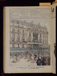 La partenza della corsa ciclistica Parigi-Brest davanti agli uffici di 