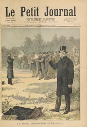 Il duello tra Paul Déroulède (1846-1914) e Georges Clemenceau (1841-1929), illustrazione da 