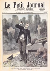 Il suicidio del generale Georges Ernest Boulanger (1837-91) nel cimitero di Ixelles, da «Le Petit Journal», 10 ottobre 1891