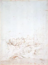Una città collinare italiana (recto)