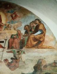 Il Giudizio Universale (dettaglio raffigurante gli Apostoli a sinistra di Cristo)