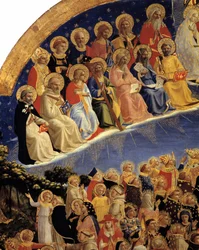 Il giudizio universale: dettaglio dei Santi in Paradiso. Dipinto di Guido di Pietro (Fra Angelico)