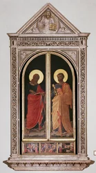 San Marco (sinistra) e San Pietro. Tabernacolo chiuso dei Linaioli