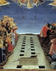 Il Giudizio Universale: Dettaglio delle tombe aperte