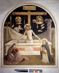 Il Cristo che si alza dal suo sepolcro. 1438/1445. Affresco di Guido di Pietro