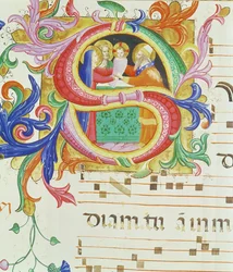 Messale 558 f.73v Iniziale istoriata 
