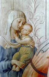 San Lorenzo che dà elemosina ai poveri (dettaglio), metà 15° secolo